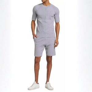 Saks Fifth Avenue Men’s S/P Rib Knit Cotton Shorts Drawstring Italy